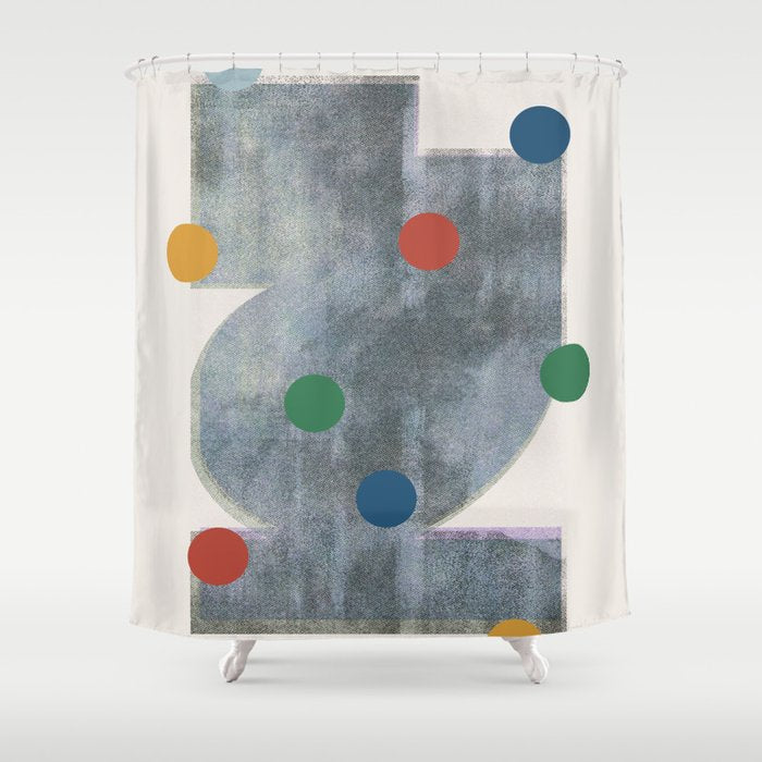 Retro Geo Form  Shower Curtain Gallery Image 1