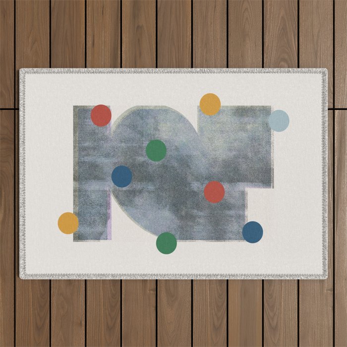 Retro Geo Form  Outdoor Rug Gallery Image 1