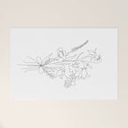 Small Wildflowers Minimalist Line Art Welcome Mat Gallery Image 1