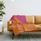Orange Hot Pink Modern Circle Abstract Geometric Art Throw Blanket Gallery Image 1