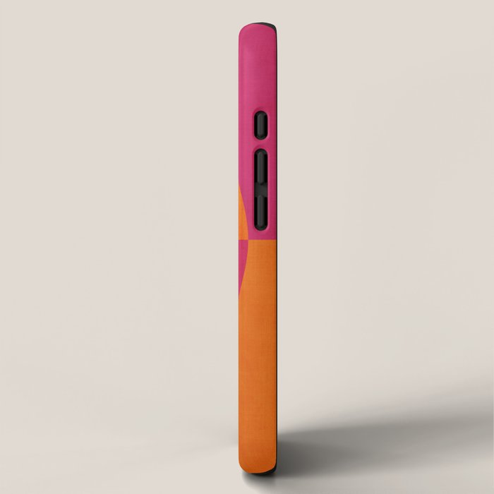 Orange Hot Pink Modern Circle Abstract Geometric Art iPhone Case Gallery Image 2