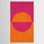 Orange Hot Pink Modern Circle Abstract Geometric Art Tablecloth Gallery Image 2