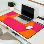Orange Hot Pink Modern Circle Abstract Geometric Art Desk Mat Gallery Image 2