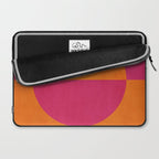 Orange Hot Pink Modern Circle Abstract Geometric Art Laptop Sleeve Gallery Image 2