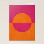 Orange Hot Pink Modern Circle Abstract Geometric Art Stationery Card Gallery Image 2