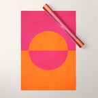 Orange Hot Pink Modern Circle Abstract Geometric Art Wrapping Paper Gallery Image 1