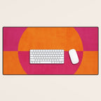 Orange Hot Pink Modern Circle Abstract Geometric Art Desk Mat Gallery Image 1