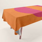 Orange Hot Pink Modern Circle Abstract Geometric Art Tablecloth Gallery Image 1