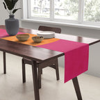 Orange Hot Pink Modern Circle Abstract Geometric Art Table Runner Gallery Image 2