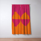 Orange Hot Pink Modern Circle Abstract Geometric Art Window Curtain Gallery Image 3