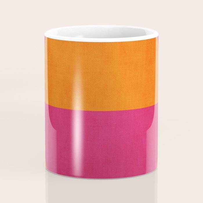 Orange Hot Pink Modern Circle Abstract Geometric Art Coffee Mug Gallery Image 4