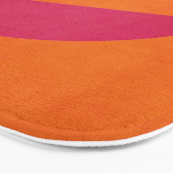 Orange Hot Pink Modern Circle Abstract Geometric Art Bath Mat Gallery Image 3