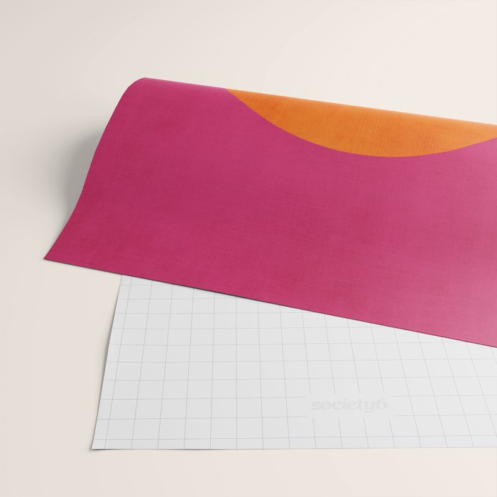 Orange Hot Pink Modern Circle Abstract Geometric Art Wrapping Paper Gallery Image 2