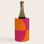 Orange Hot Pink Modern Circle Abstract Geometric Art Wine Chiller Gallery Image 3