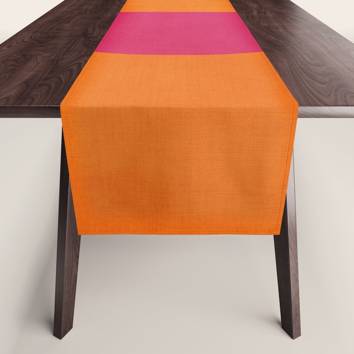 Orange Hot Pink Modern Circle Abstract Geometric Art Table Runner Gallery Image 1