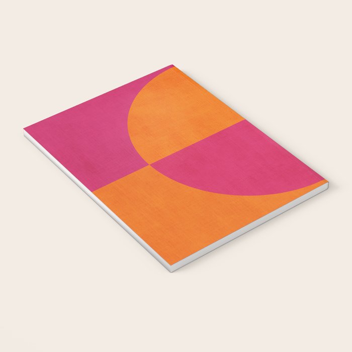 Orange Hot Pink Modern Circle Abstract Geometric Art Notebook Gallery Image 3