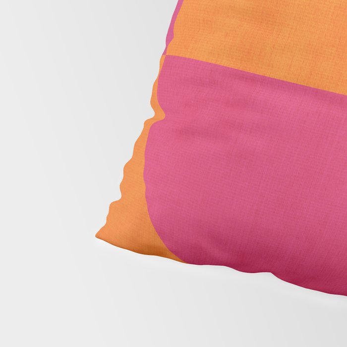 Orange Hot Pink Modern Circle Abstract Geometric Art Pillow Sham Gallery Image 4
