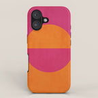 Orange Hot Pink Modern Circle Abstract Geometric Art iPhone Case Gallery Image 1