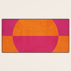 Orange Hot Pink Modern Circle Abstract Geometric Art Desk Mat Gallery Image 3