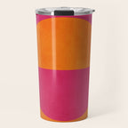 Orange Hot Pink Modern Circle Abstract Geometric Art Travel Mug Gallery Image 1