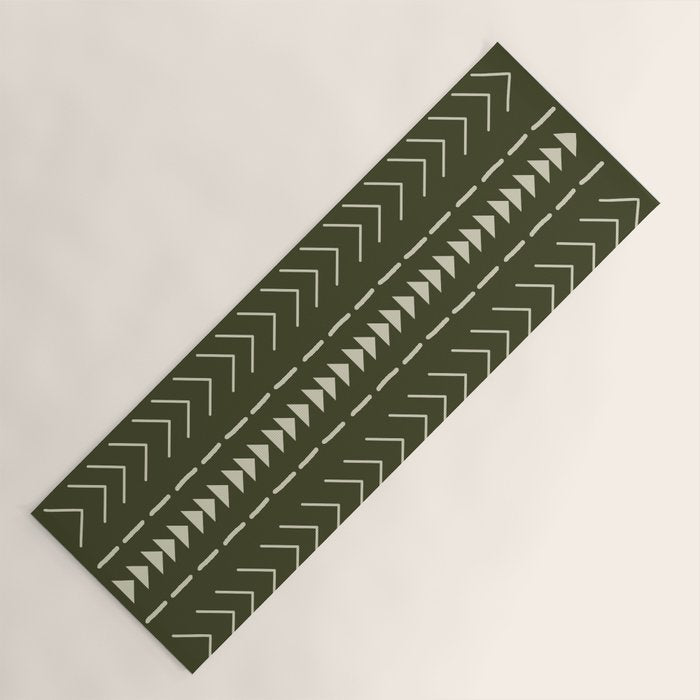 Mudcloth Forest Green Yoga Mat Gallery Image 1
