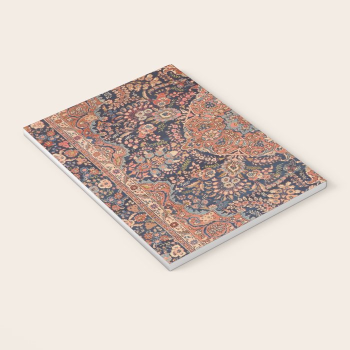 Antique Persian Tabriz Rust Red & Blue Notebook Gallery Image 3