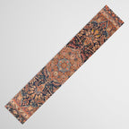 Antique Persian Tabriz Rust Red & Blue Table Runner Gallery Image 3