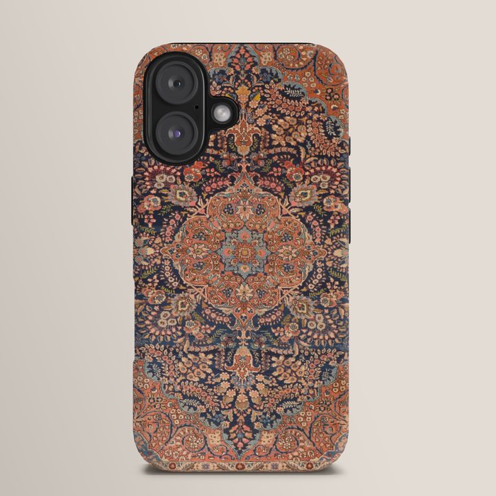 Antique Persian Tabriz Rust Red & Blue iPhone Case Gallery Image 13