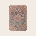 Antique Persian Tabriz Rust Red & Blue Bath Mat Gallery Image 1