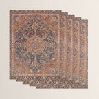 Antique Persian Tabriz Rust Red & Blue Wrapping Paper Gallery Image 3