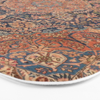 Antique Persian Tabriz Rust Red & Blue Bath Mat Gallery Image 3