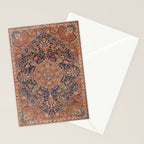 Antique Persian Tabriz Rust Red & Blue Stationery Card Gallery Image 2