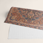 Antique Persian Tabriz Rust Red & Blue Wrapping Paper Gallery Image 2