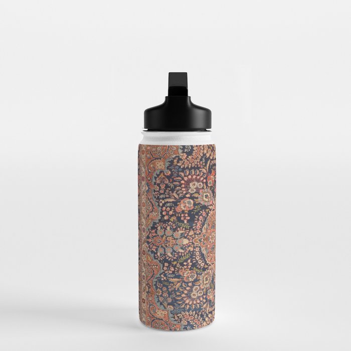 Antique Persian Tabriz Rust Red & Blue Water Bottle Gallery Image 3