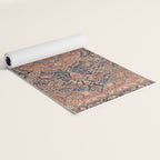 Antique Persian Tabriz Rust Red & Blue Yoga Mat Gallery Image 2