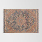 Antique Persian Tabriz Rust Red & Blue Rug Gallery Image 2
