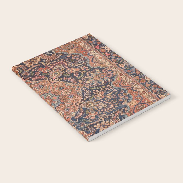 Antique Persian Tabriz Rust Red & Blue Notebook Gallery Image 2