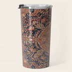 Antique Persian Tabriz Rust Red & Blue Travel Mug Gallery Image 3