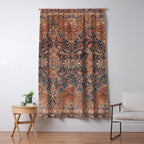Antique Persian Tabriz Rust Red & Blue Window Curtain Gallery Image 5