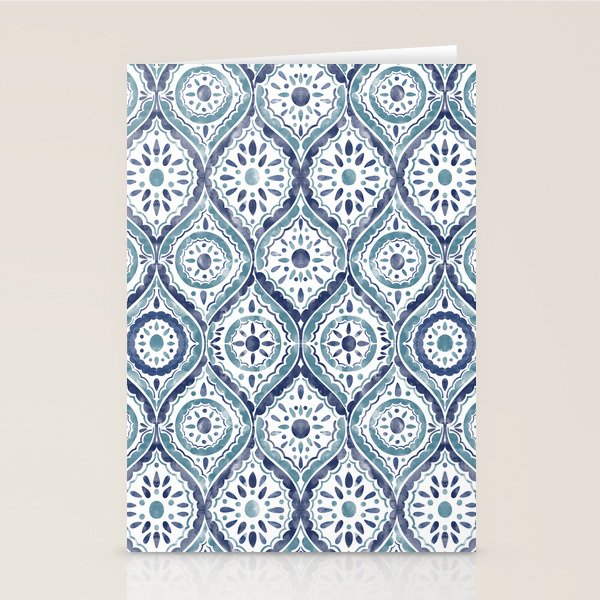 Azure Medallion Motif Stationery Card Gallery Image 2