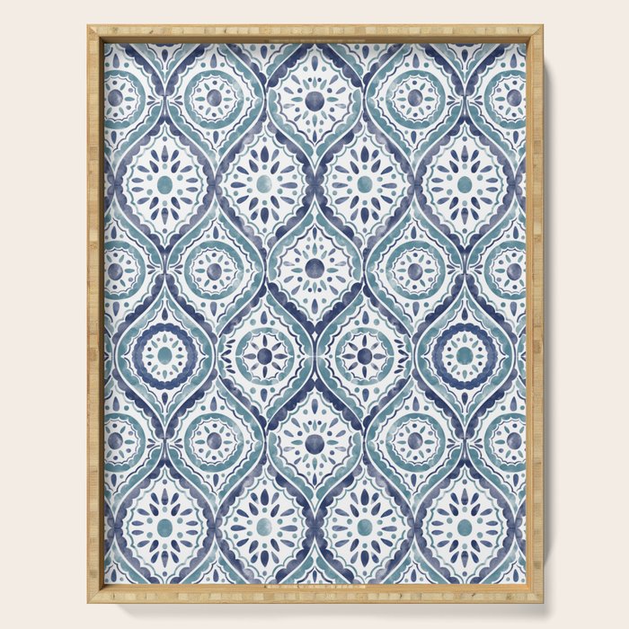 Azure Medallion Motif Serving Tray Gallery Image 1