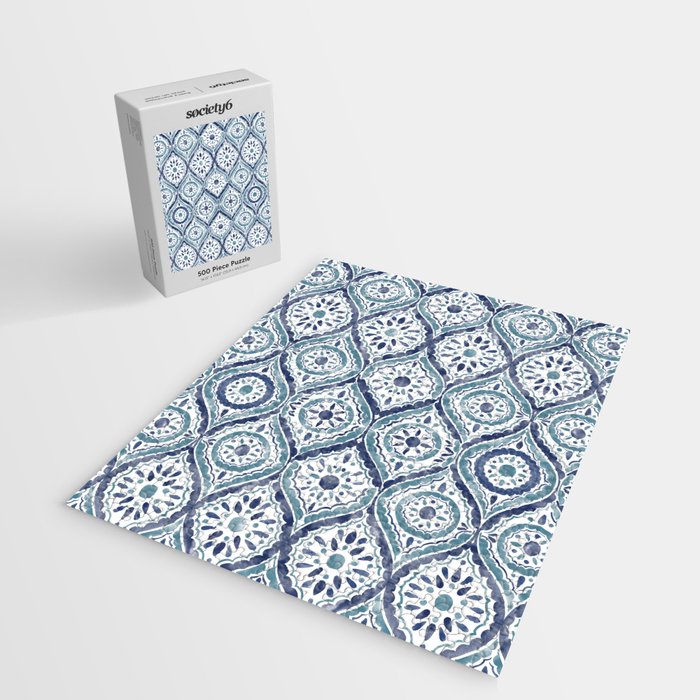 Azure Medallion Motif Jigsaw Puzzle Gallery Image 2