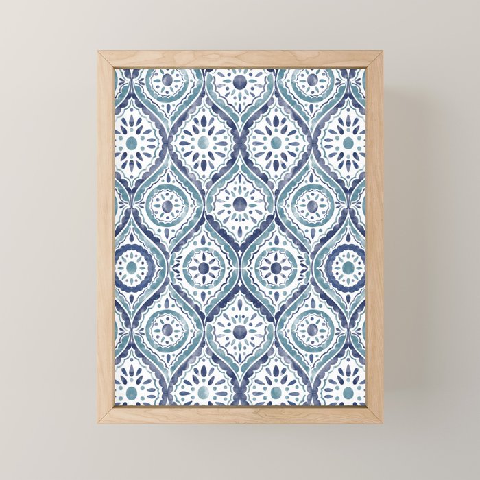 Azure Medallion Motif Mini Art Print Gallery Image 1