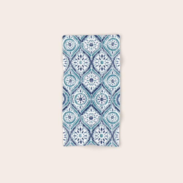 Azure Medallion Motif Bath Towel Gallery Image 1