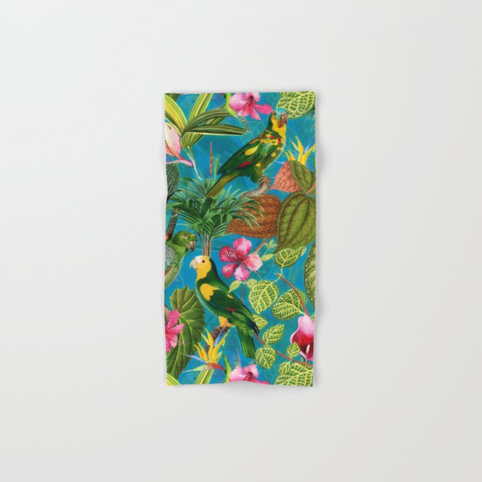 Vintage & Shabby Chic - Hot Exotic Tropical Birds Jungle Bath Towel Gallery Image 1