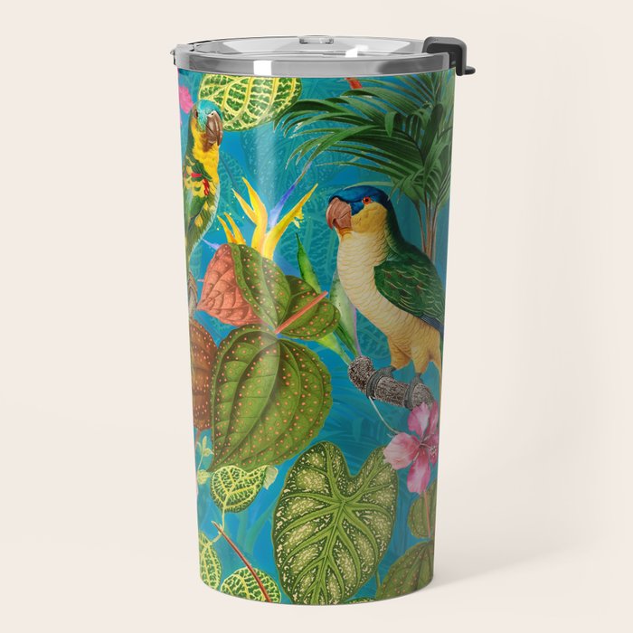 Vintage & Shabby Chic - Hot Exotic Tropical Birds Jungle Travel Mug Gallery Image 2