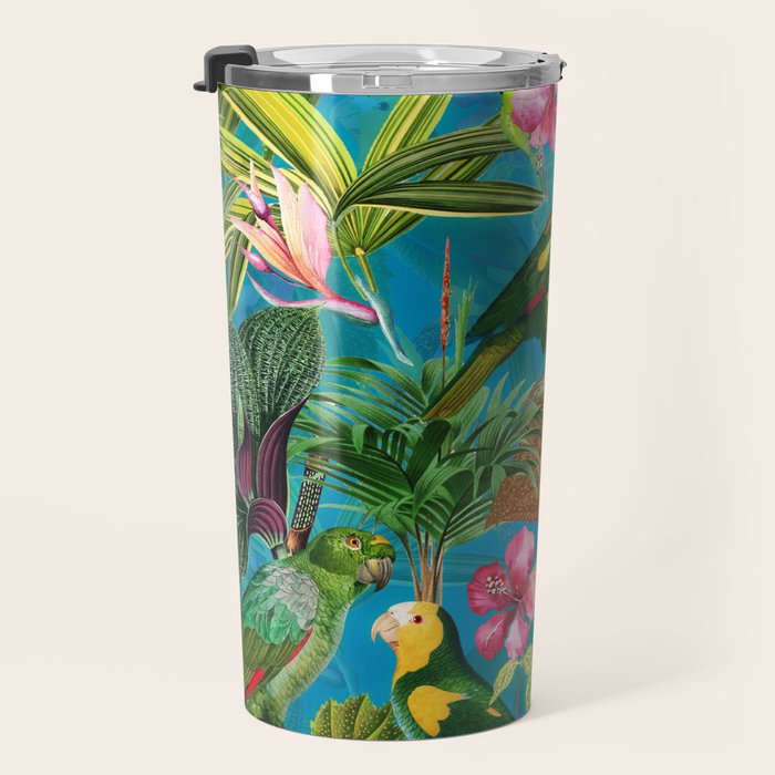 Vintage & Shabby Chic - Hot Exotic Tropical Birds Jungle Travel Mug Gallery Image 3