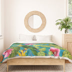 Vintage & Shabby Chic - Hot Exotic Tropical Birds Jungle Duvet Cover Gallery Image 3