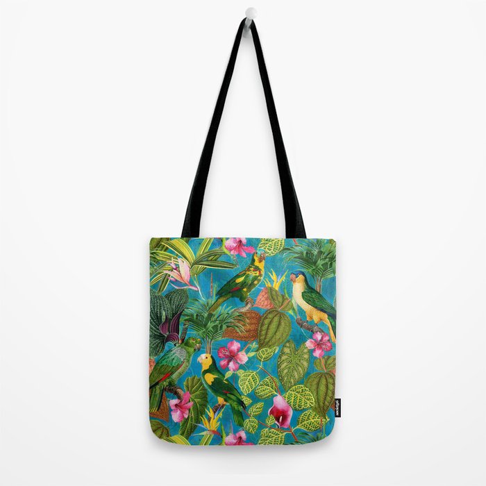 Vintage & Shabby Chic - Hot Exotic Tropical Birds Jungle Tote Bag Gallery Image 2