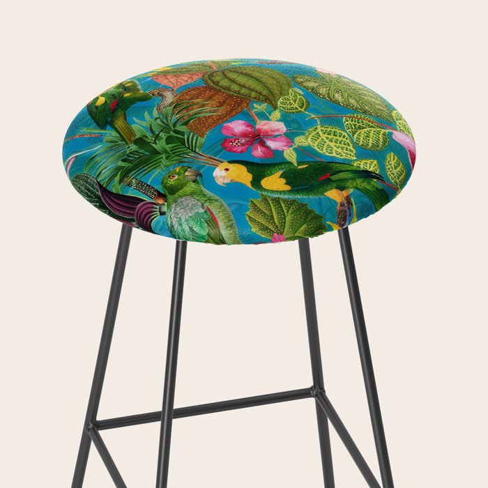 Vintage & Shabby Chic - Hot Exotic Tropical Birds Jungle Stool Gallery Image 2